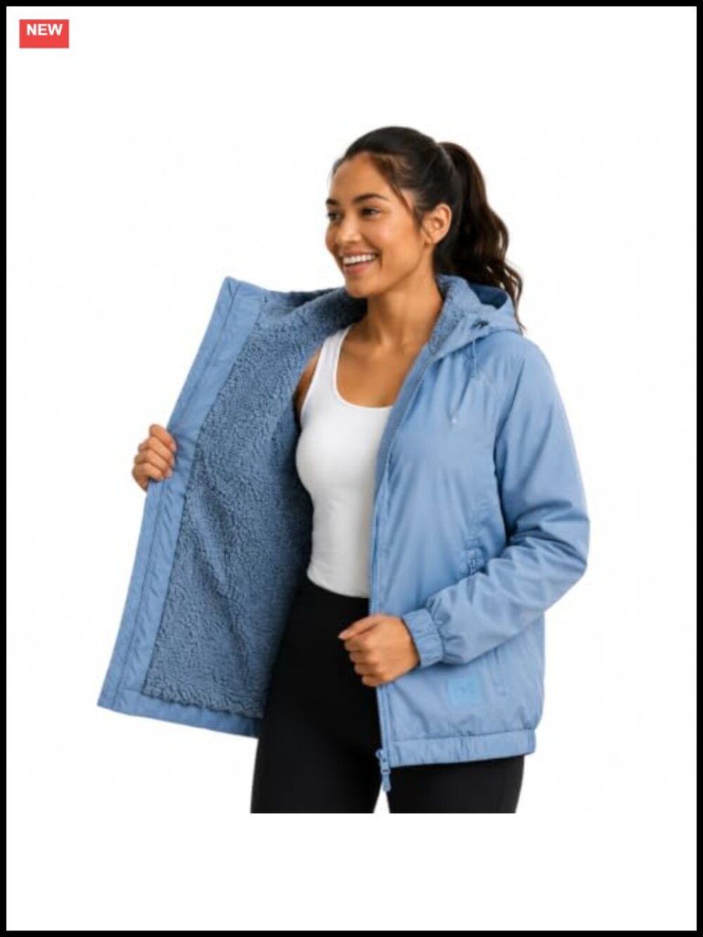 Reebok Women's Midweight Sherpa Fleece Softshell Windbreaker Jacket
